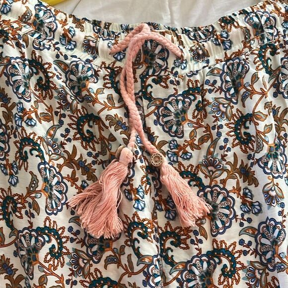Paparazzi Cotton Drawstring Pants Size XL NWT Peach print - Picture 3 of 6